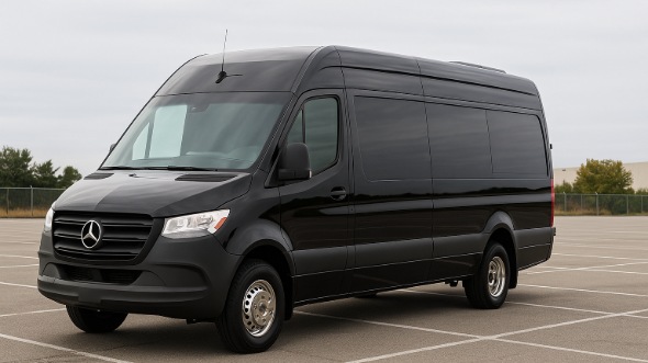 Exterior of Naperville Party Bus Company's 14 Passenger Sprinter Limousine in Naperville