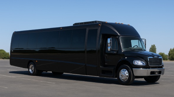 Exterior of Naperville Party Bus Company's 25 Passenger Party Bus in Naperville
