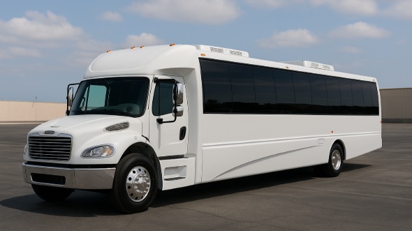 Exterior of Naperville Party Bus Company's 28 Passenger Party Bus in Naperville