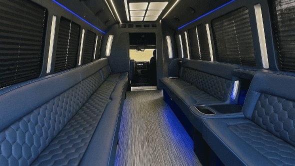 Interior of Naperville Party Bus Company's 50 Passenger Party Bus in Naperville